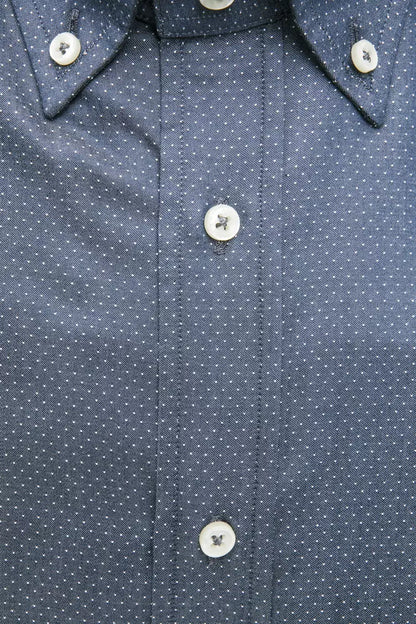 Robert Friedman Blue Cotton Men Shirt Robert Friedman