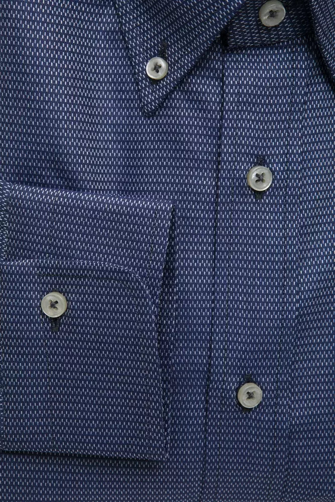 Robert Friedman Blue Cotton Men Shirt Robert Friedman