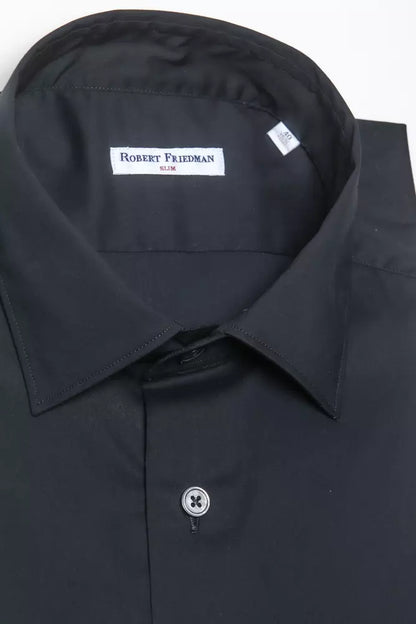 Robert Friedman Black Cotton Men Shirt Robert Friedman