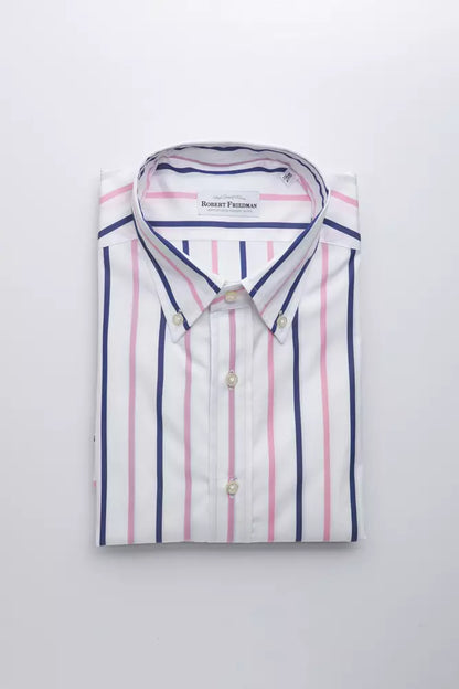 Robert Friedman White Cotton Men Shirt Robert Friedman