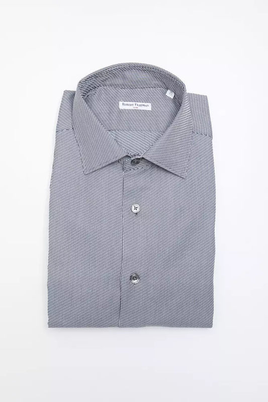 Robert Friedman Blue Cotton Men Shirt Robert Friedman