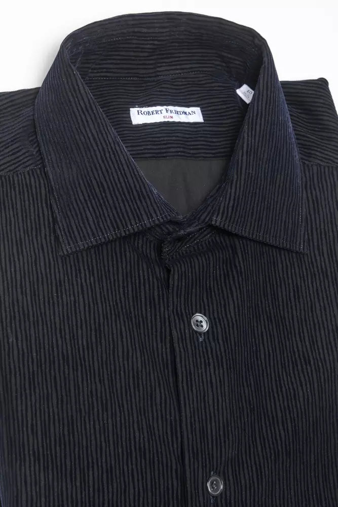 Robert Friedman Black Cotton Men Shirt Robert Friedman