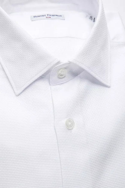 Robert Friedman White Cotton Men's Shirt Robert Friedman