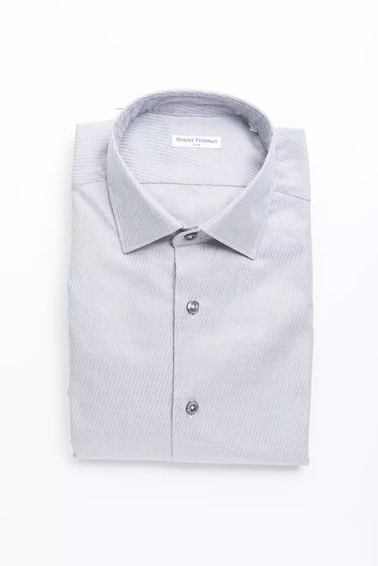 Robert Friedman Beige Cotton Men Shirt Robert Friedman