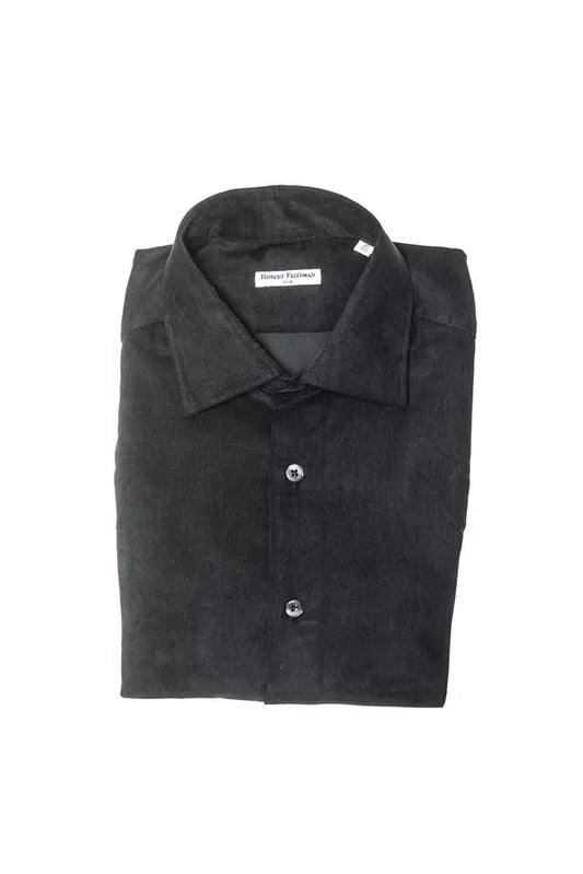 Robert Friedman Black Cotton Men Shirt Robert Friedman