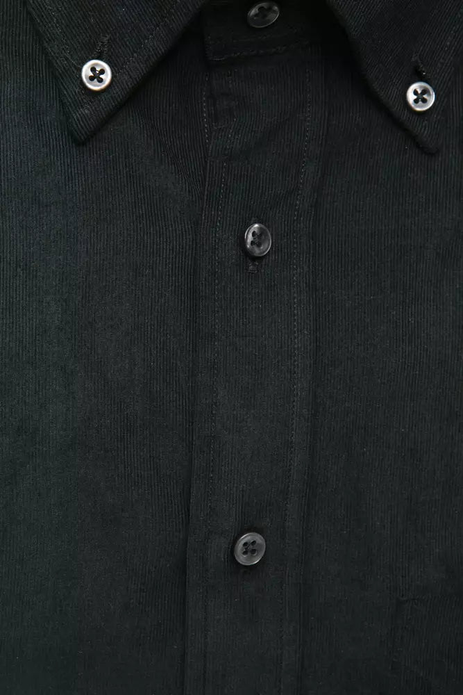 Robert Friedman Black Cotton Men Shirt Robert Friedman