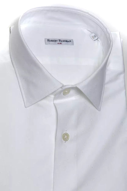 Robert Friedman White Cotton Men Shirt Robert Friedman