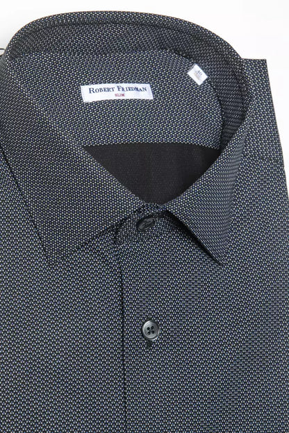 Robert Friedman Black Cotton Men Shirt Robert Friedman