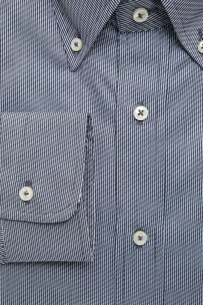 Robert Friedman Blue Cotton Men Shirt Robert Friedman