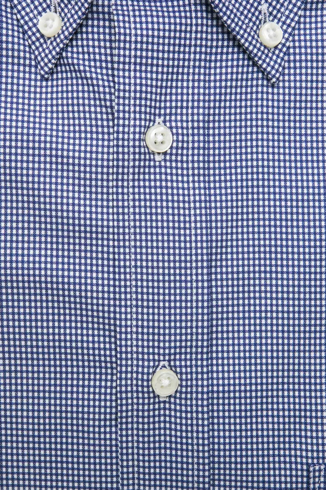 Robert Friedman Blue Cotton Men Shirt Robert Friedman