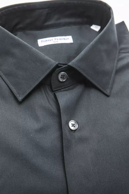 Robert Friedman Black Cotton Men's Shirt Robert Friedman