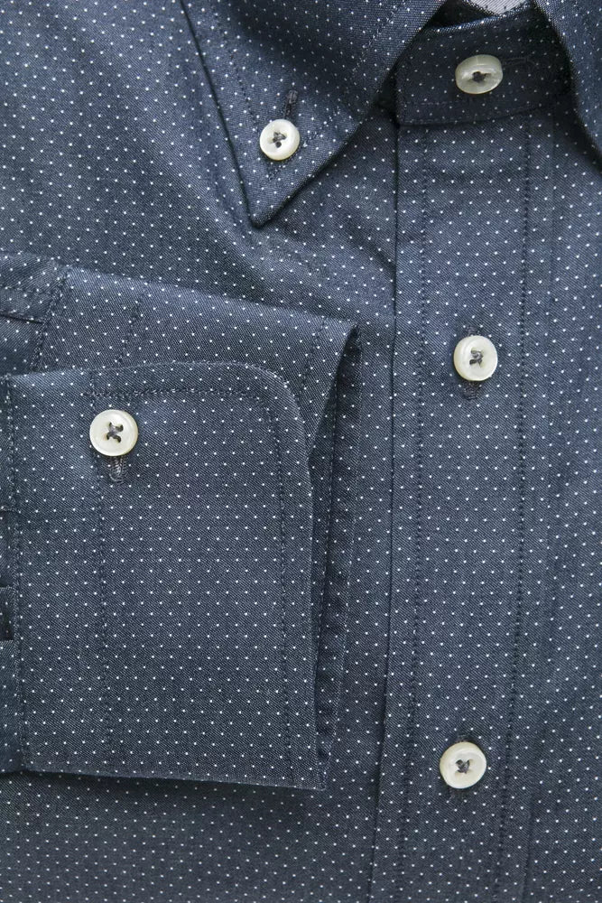 Robert Friedman Blue Cotton Men Shirt Robert Friedman