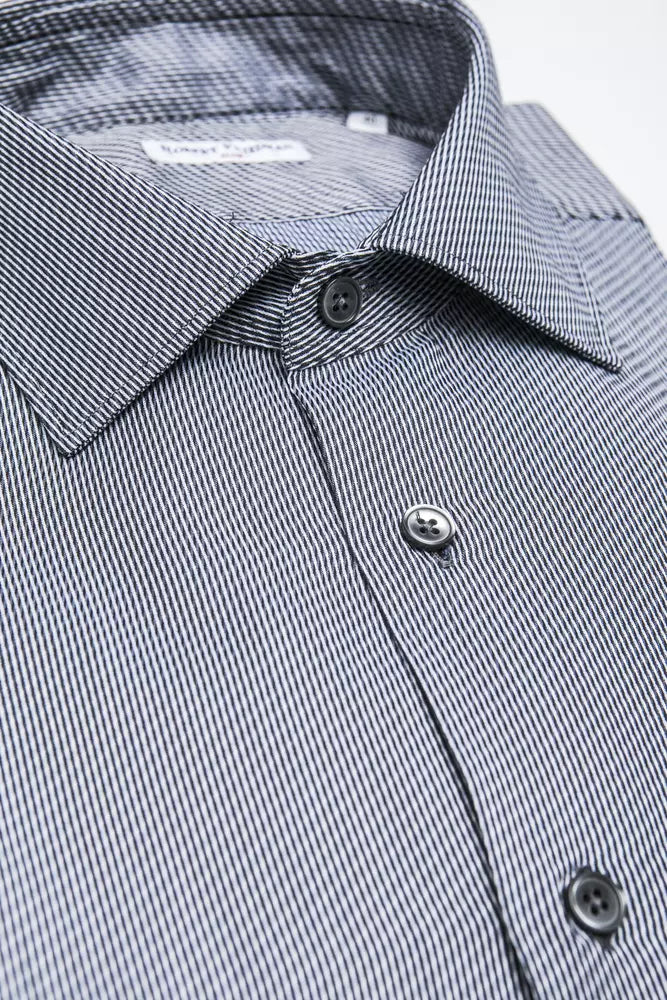 Robert Friedman Blue Cotton Men Shirt Robert Friedman