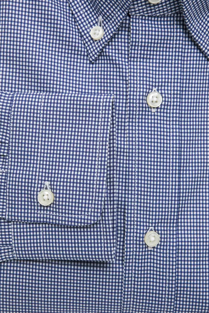 Robert Friedman Blue Cotton Men Shirt Robert Friedman