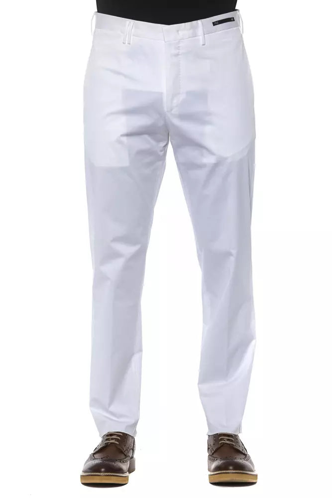 PT Torino White Cotton Men Trouser PT Torino