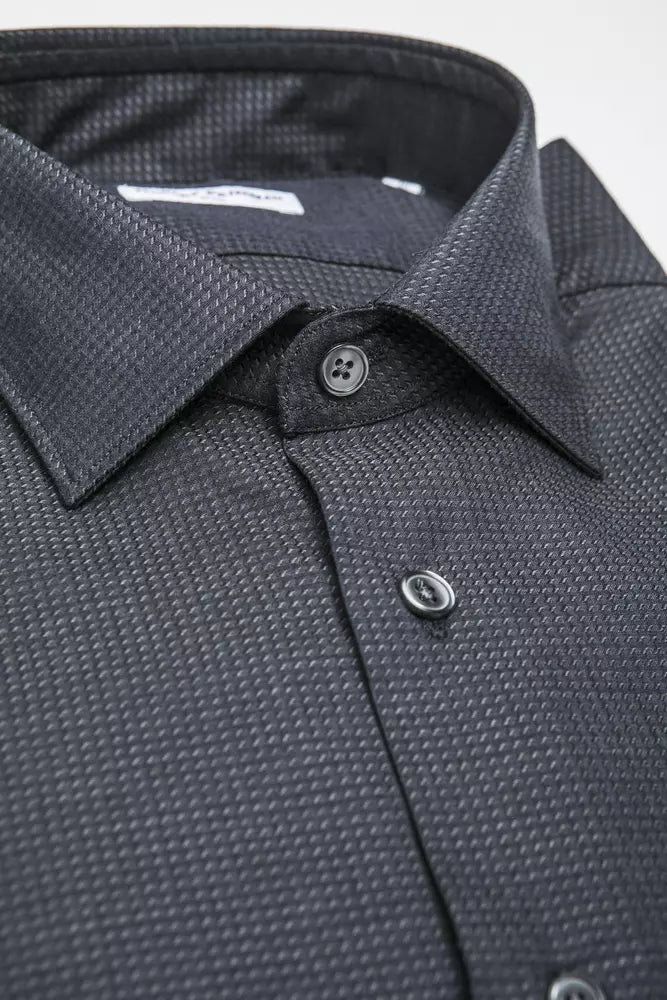 Robert Friedman Black Cotton Men Shirt Robert Friedman