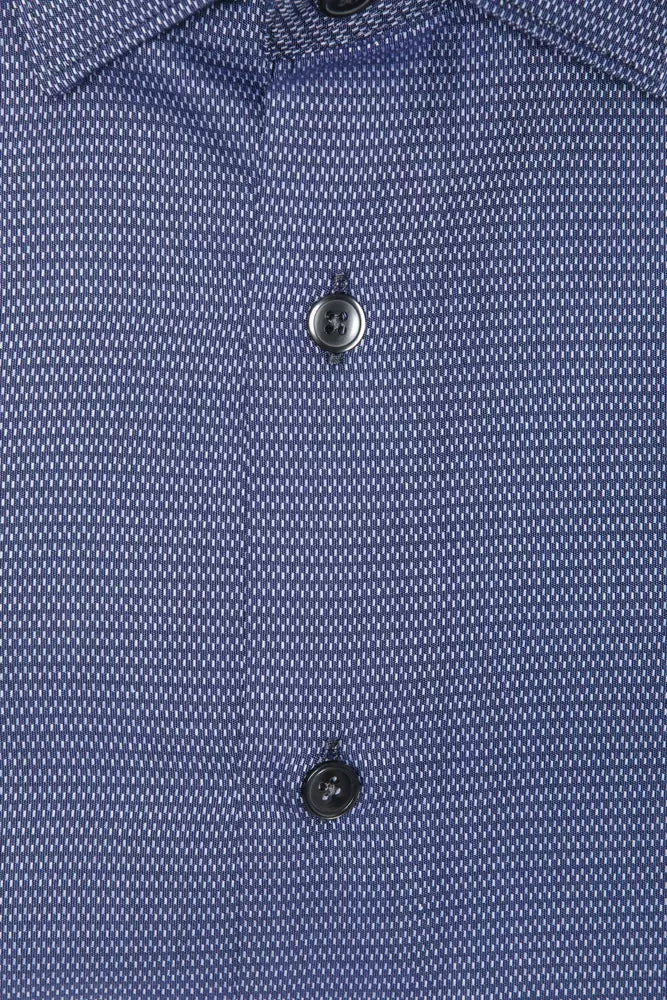 Robert Friedman Blue Cotton Men Shirt Robert Friedman