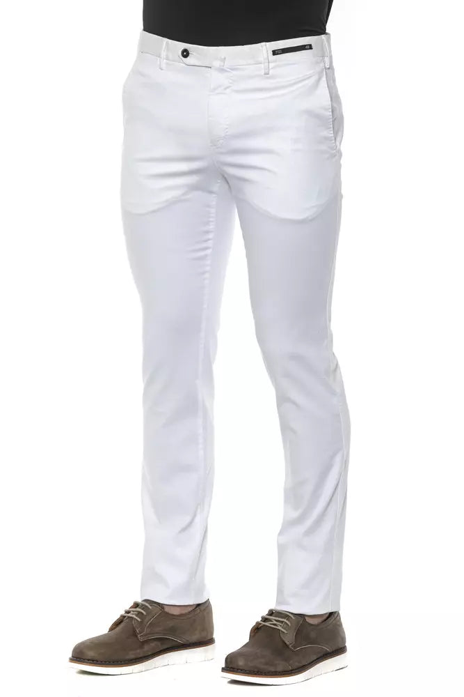 PT Torino White Cotton Men Trousers PT Torino