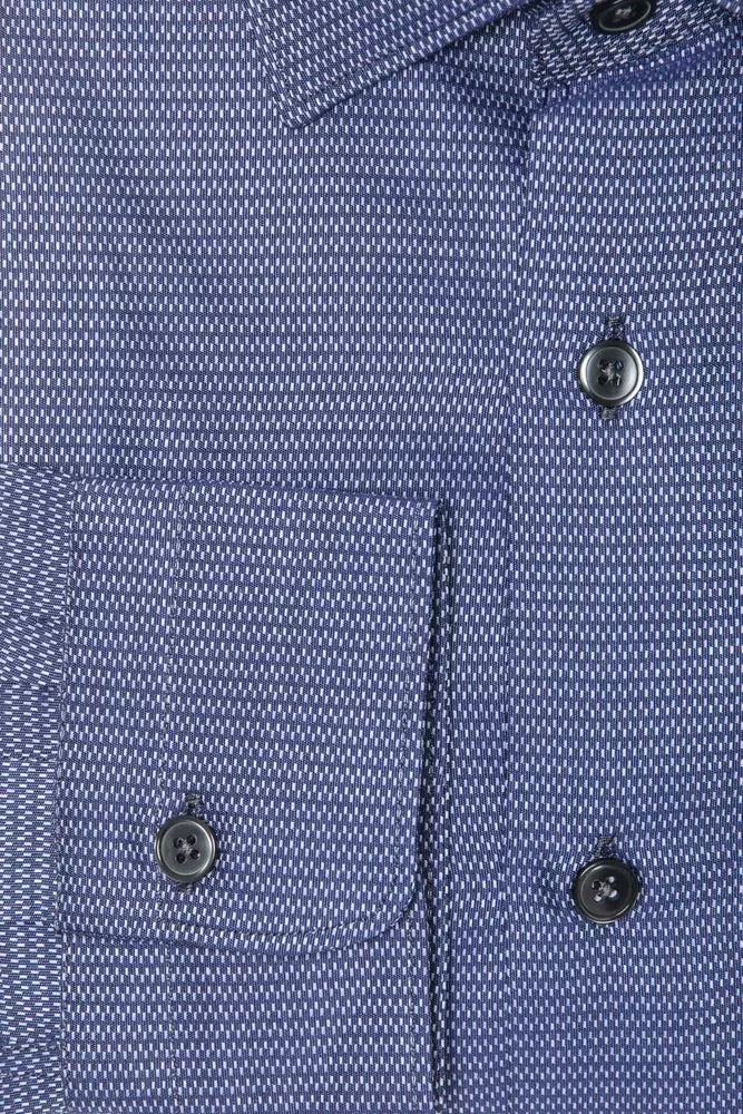 Robert Friedman Blue Cotton Men Shirt Robert Friedman