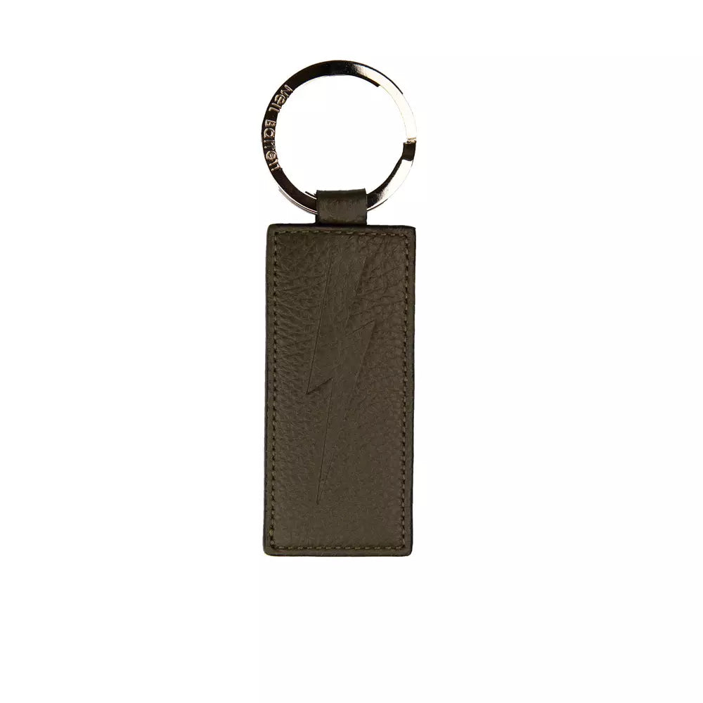 Neil Barrett Green Leather Men Keychain