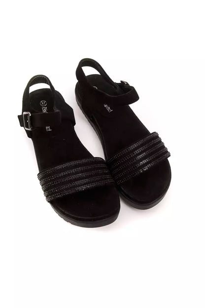 Péché Originel Black Textile Women Sandal Péché Originel