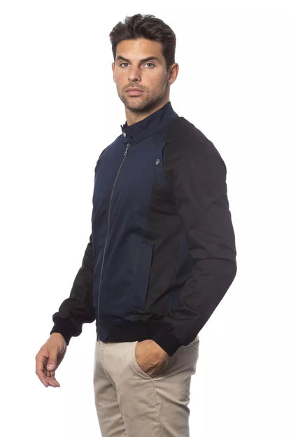 Verri Blue Cotton Men Bomber Jacket Verri