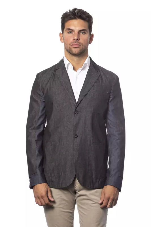 Verri Gray Cotton Men Blazer Verri