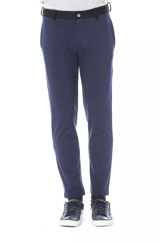 Verri Blue Viscose Men Pant Verri