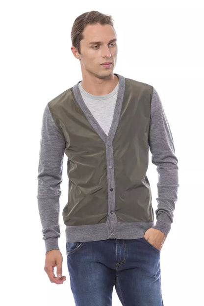 Verri Gray Wool Men Cardigan Verri