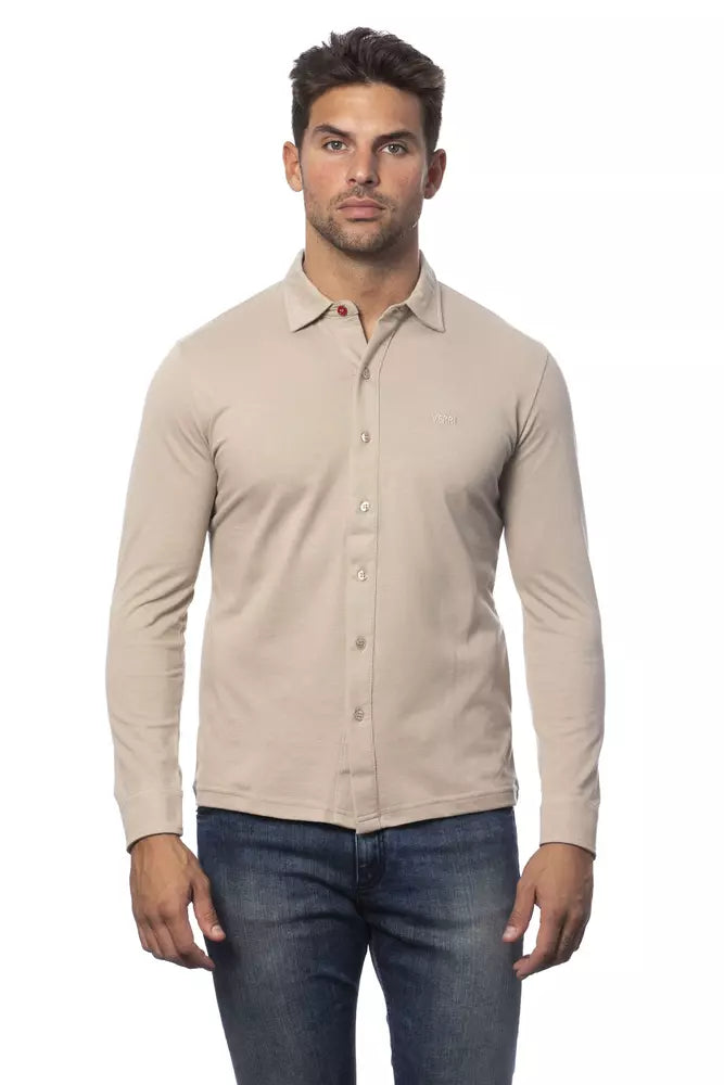 Verri Beige Cotton Men Shirt Verri