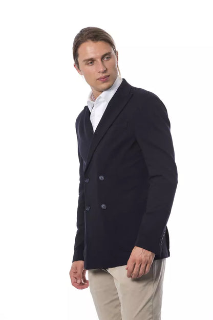 Verri Blue Viscose Men Blazer Verri