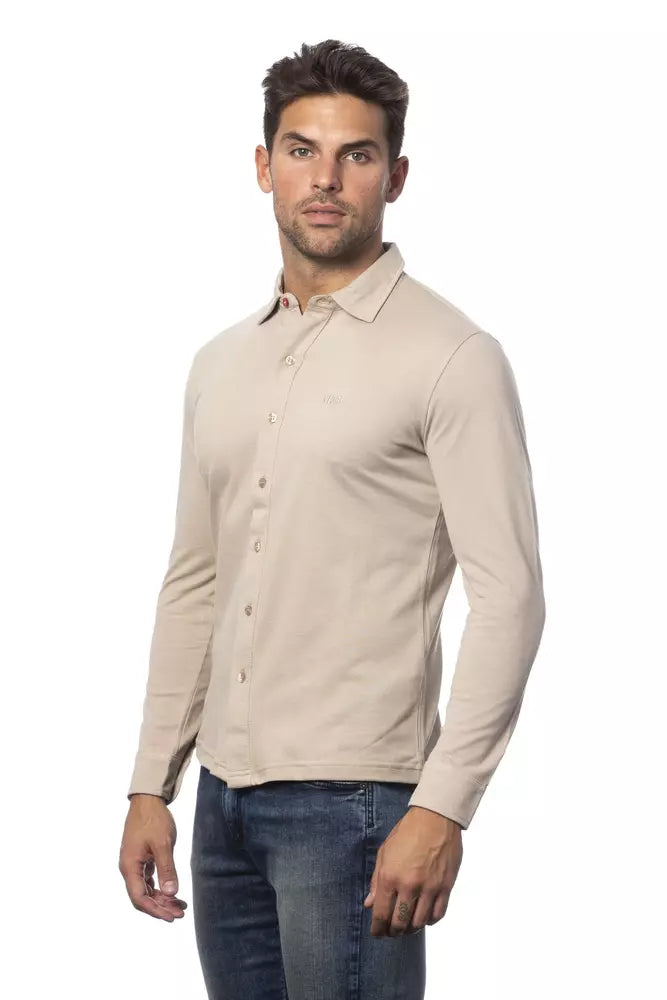 Verri Beige Cotton Men Shirt Verri