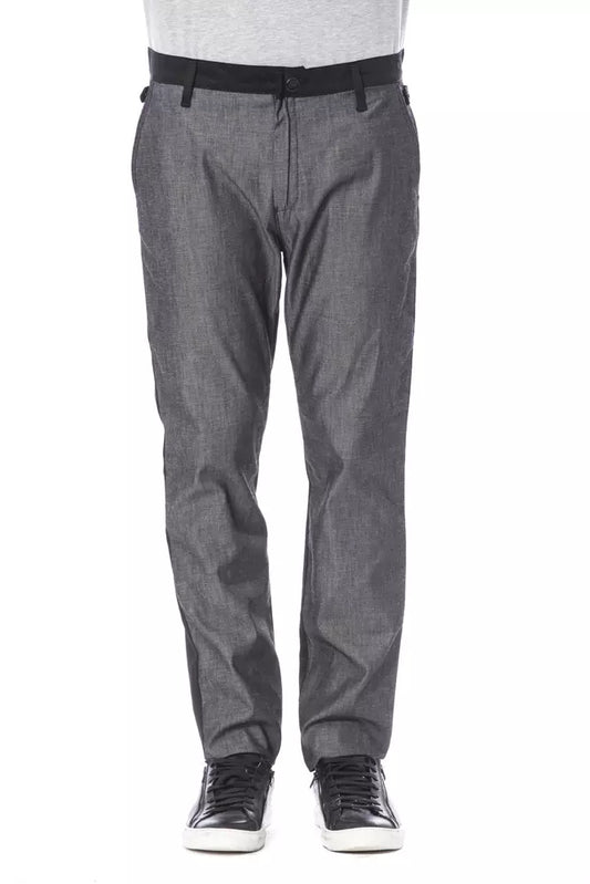 Verri Black Cotton Men Pant Verri