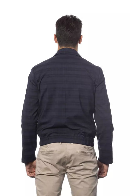 Verri Blue Wool Men Bomber Jacket Verri