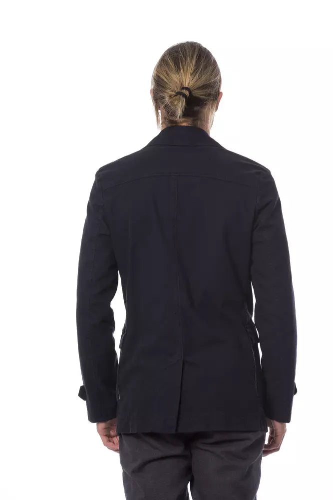 Verri Blue Cotton Men Blazer Verri