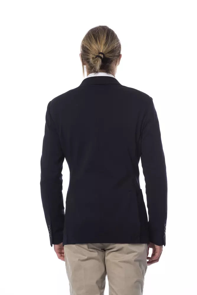 Verri Blue Viscose Men Blazer Verri