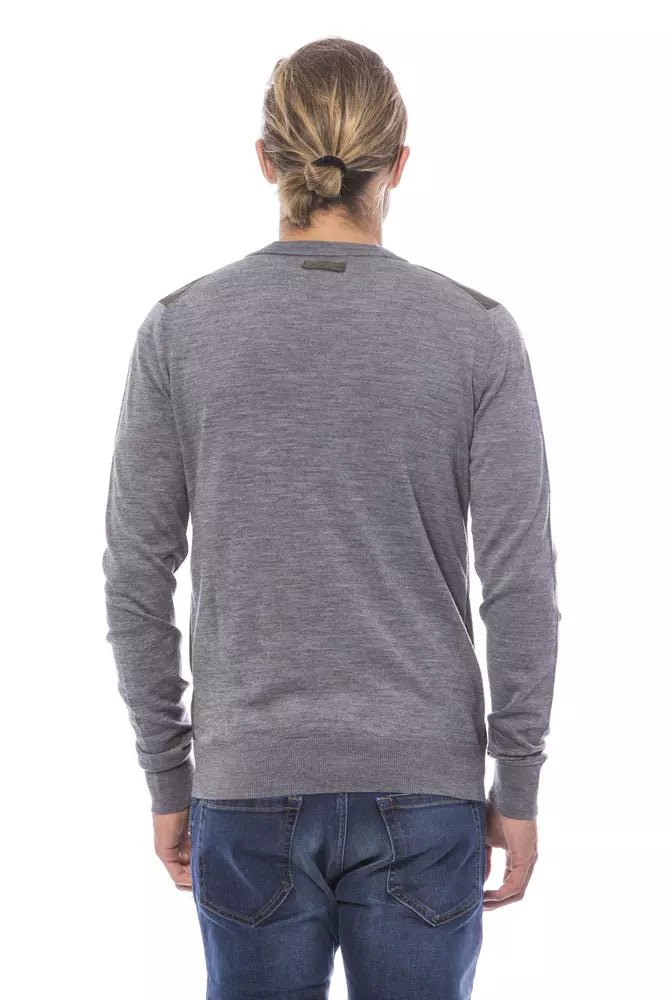 Verri Gray Wool Men Cardigan Verri