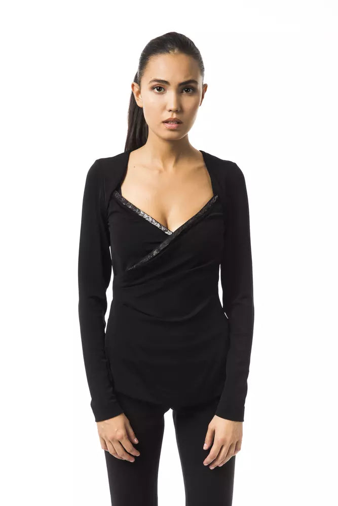 BYBLOS Black Viscose Women Top BYBLOS