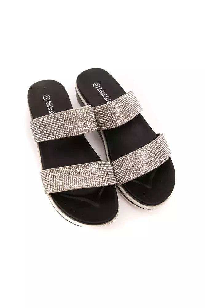 Péché Originel Silver Textile Women Sandal Péché Originel