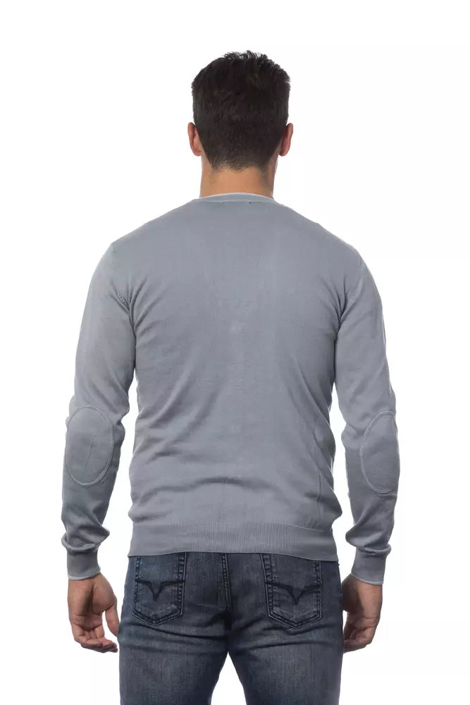 Verri Gray Cotton Men Cardigan Verri