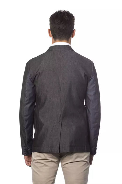 Verri Gray Cotton Men Blazer Verri