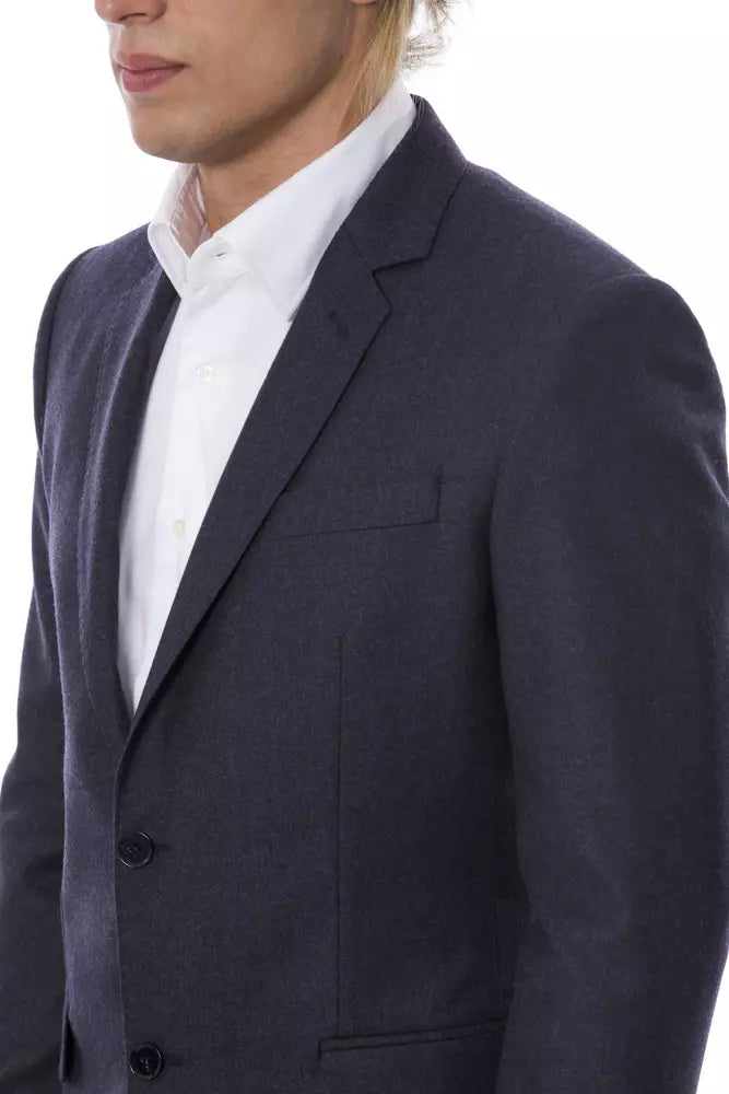 Verri Blue Wool Men Blazer Verri