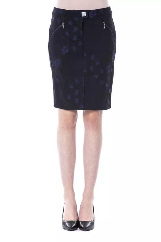 BYBLOS Black Cotton Women Skirt BYBLOS