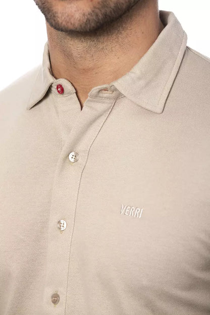 Verri Beige Cotton Men Shirt Verri