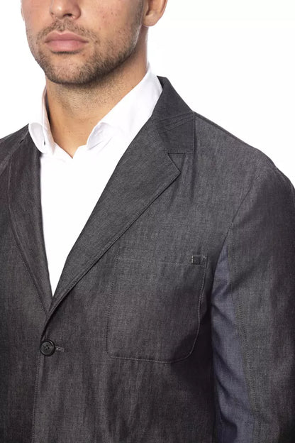 Verri Gray Cotton Men Blazer Verri