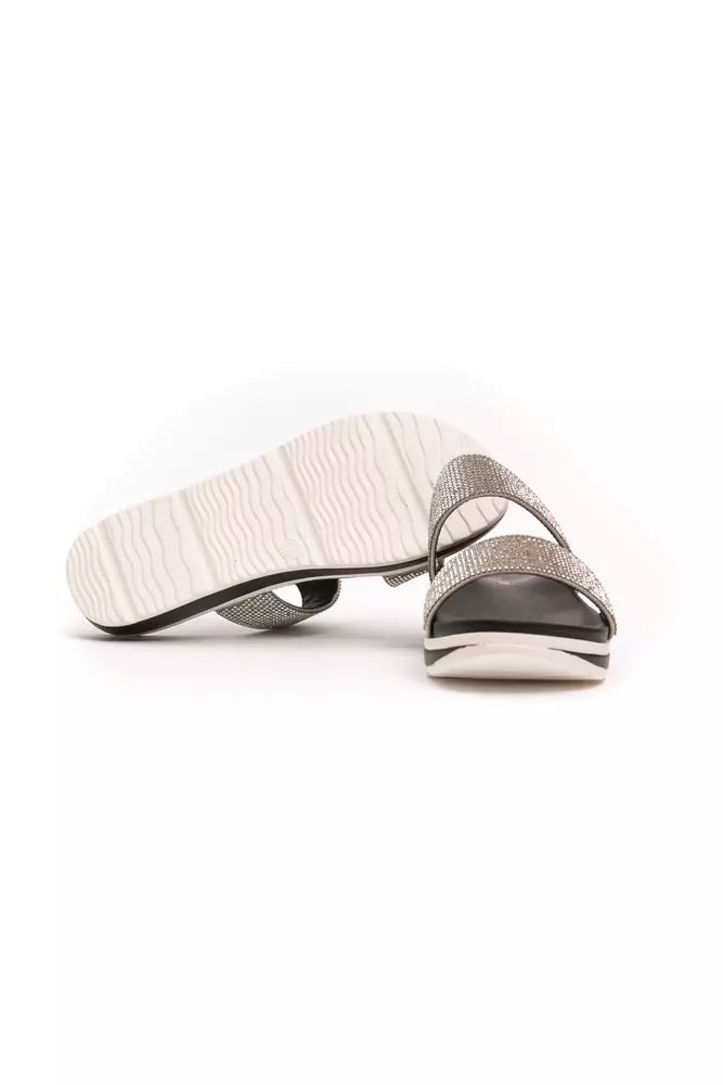 Péché Originel Silver Textile Women Sandal Péché Originel