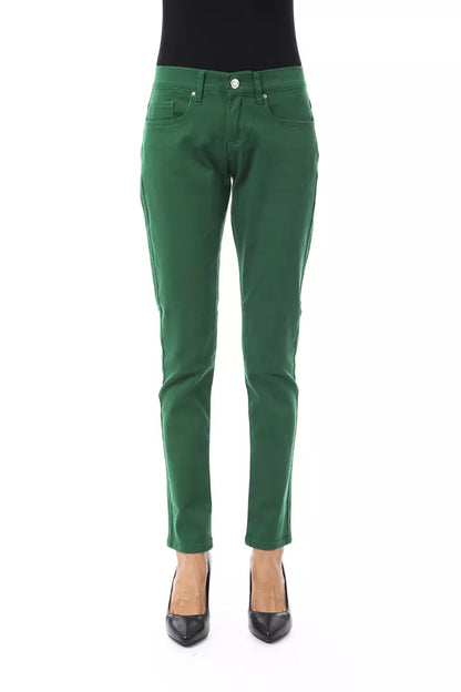 BYBLOS Green Cotton Women Pants BYBLOS