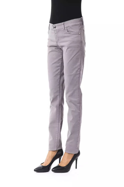 BYBLOS Gray Cotton Women Pants BYBLOS