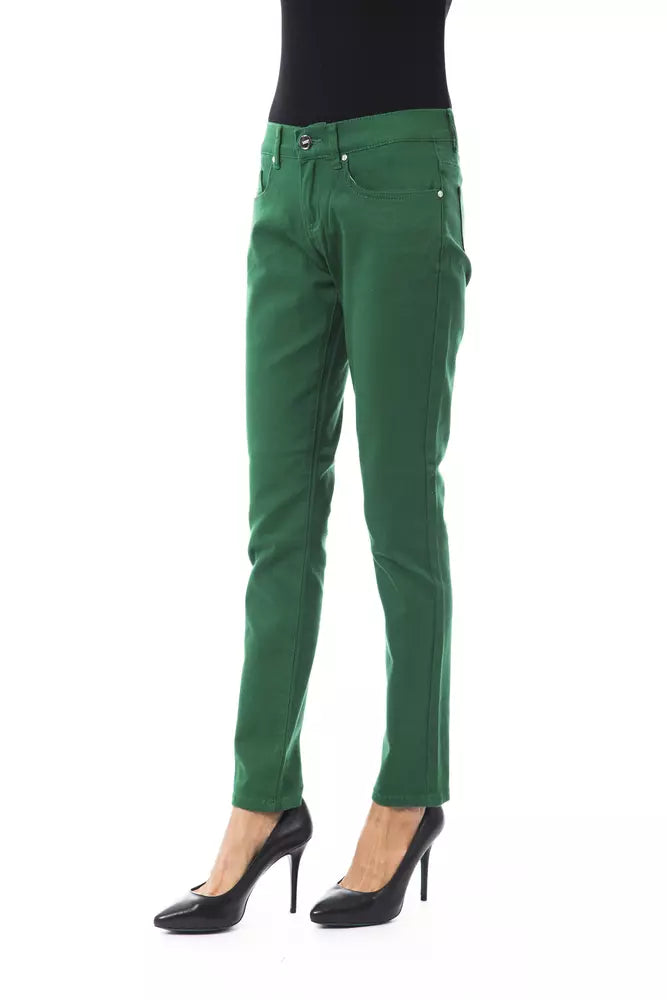 BYBLOS Green Cotton Women Pants BYBLOS