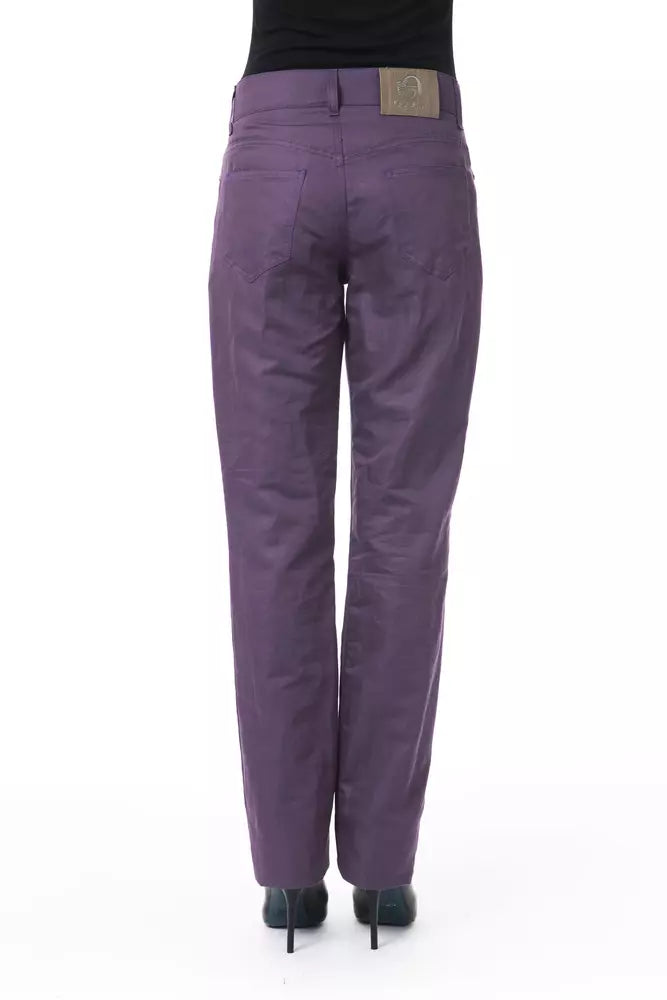 BYBLOS Purple Cotton Women Pant BYBLOS